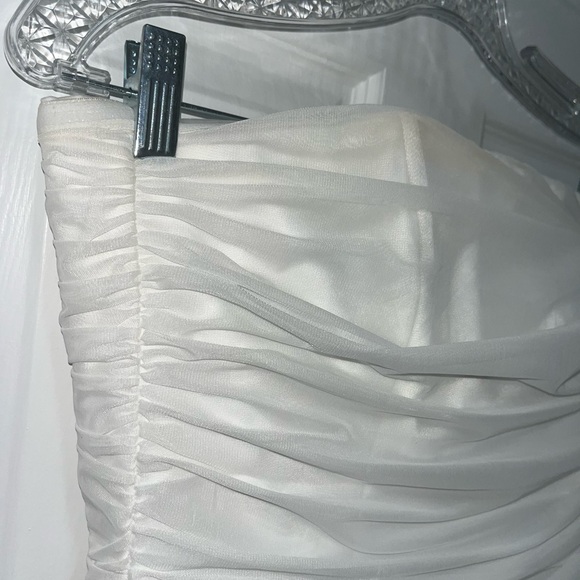 White Asymmetrical Mini Dress - Picture 5 of 13